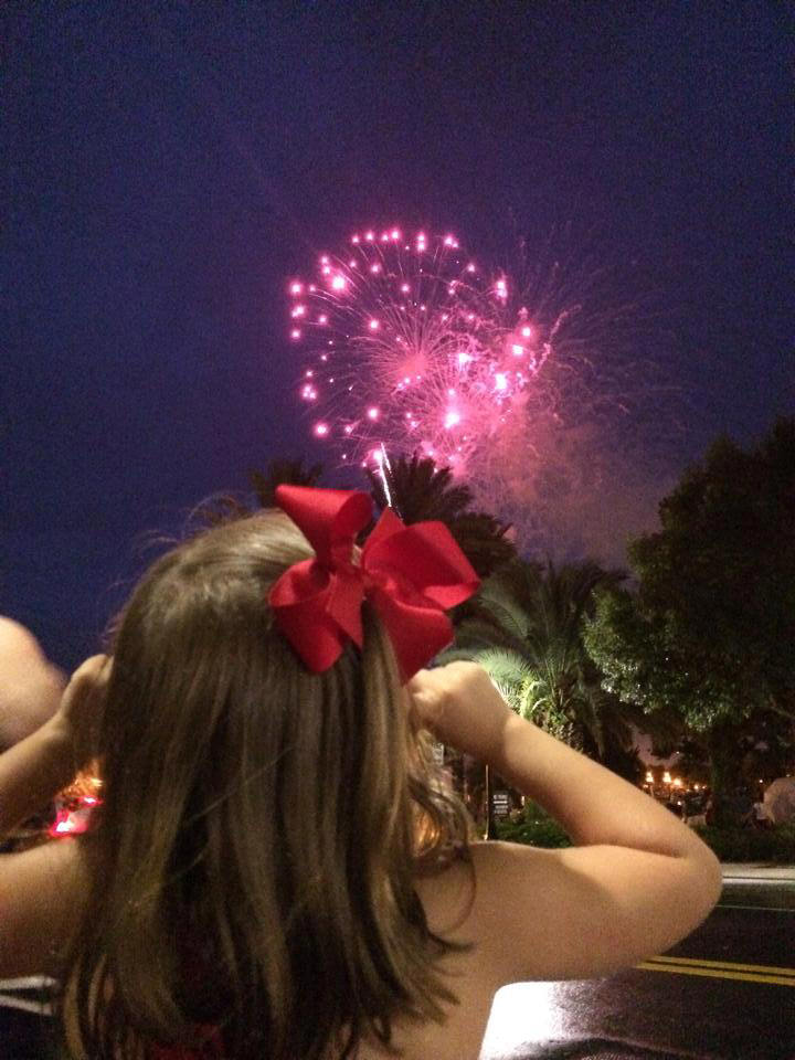 child watching fireworks