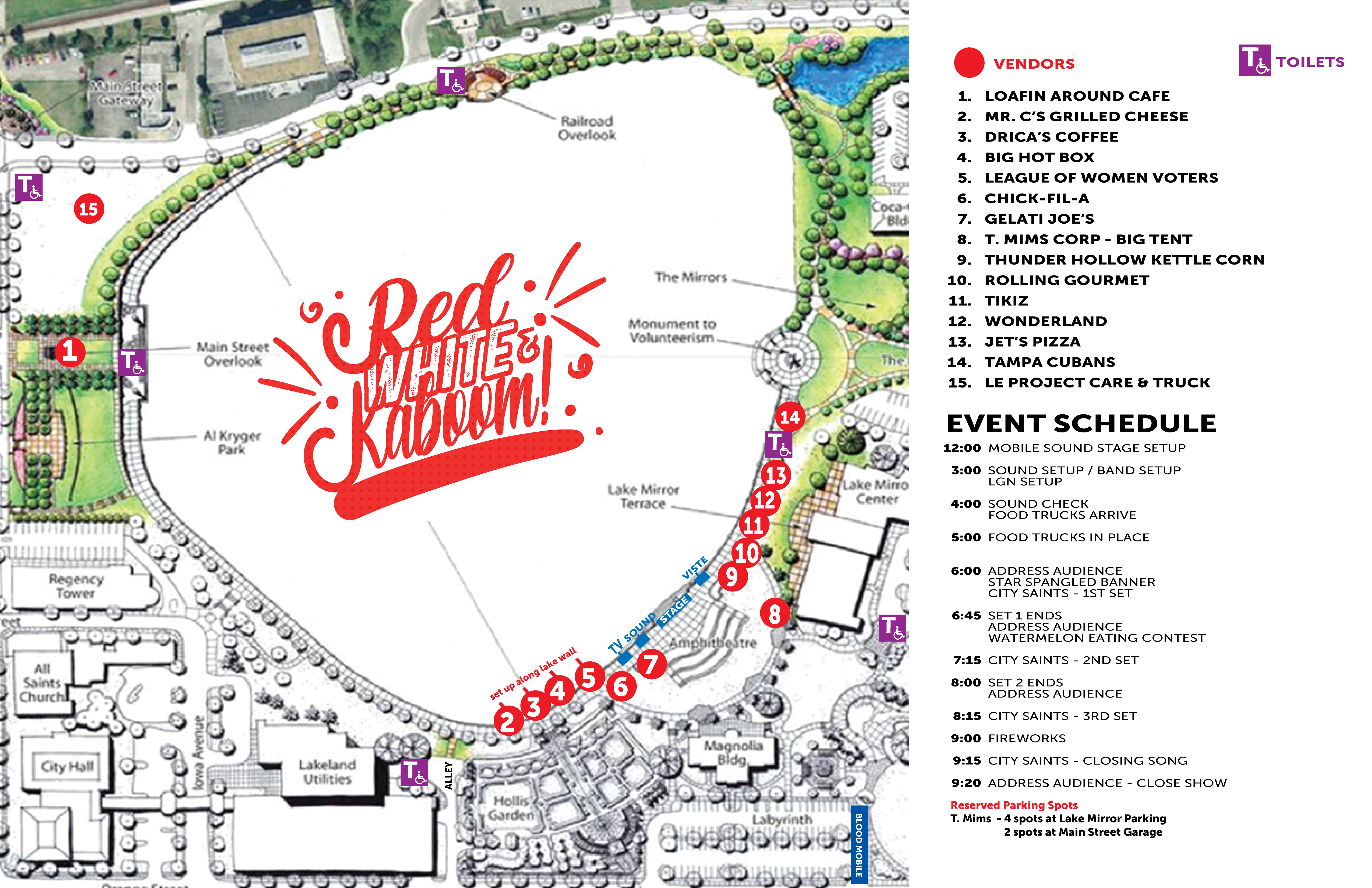 Red, White, & Kaboom vendor map
